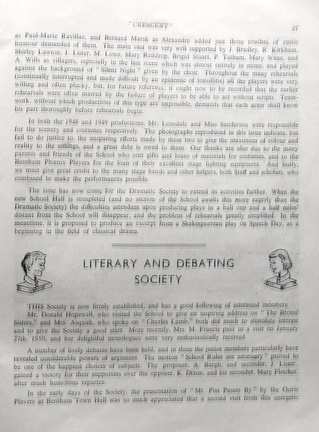 0050, C50 27,      5 Apr 1950, Dramatic Society  + Literary &amp; Debating Society