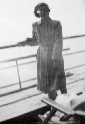 0229, BG 111,    8 Aug 1951, French trip - Marion Flintoff on ferry