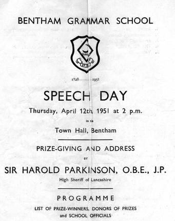 0210, BG 017,   12 Apr 1951, Speech Day page 1