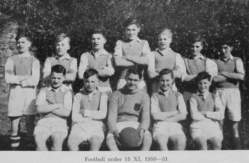168, C51 22G, 21 Mar 1951, Football under 15 XI, 1950-51.jpg