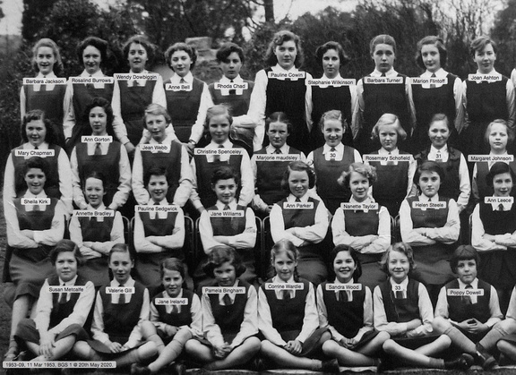 0346, 1953-09, 11 Mar 1953, Annual School Photo  BGS 1 of 8 Labels