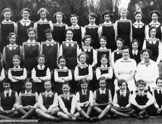 0349, 1953-11, 11 Mar 1953, Annual School Photo  BGS 2 of 8 Labels