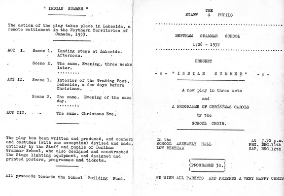 0475, JR axa,  11 Dec 1953, Programme for Indian Summer