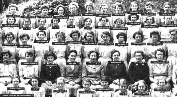 0555, 1954-08, 12 May 1954, Annual School Photo  BGS 2 of 5 Labesl