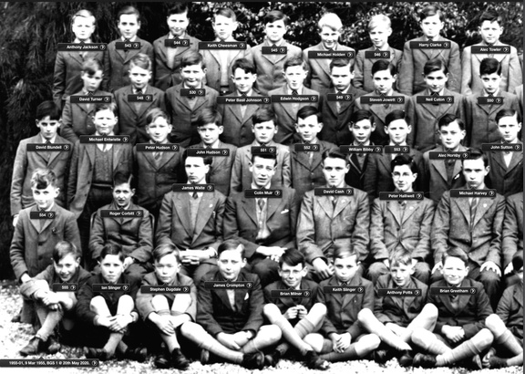 0591, 1955-07, 9 Mar 1955, Annual School Photo  BGS 1 of 6 Labels