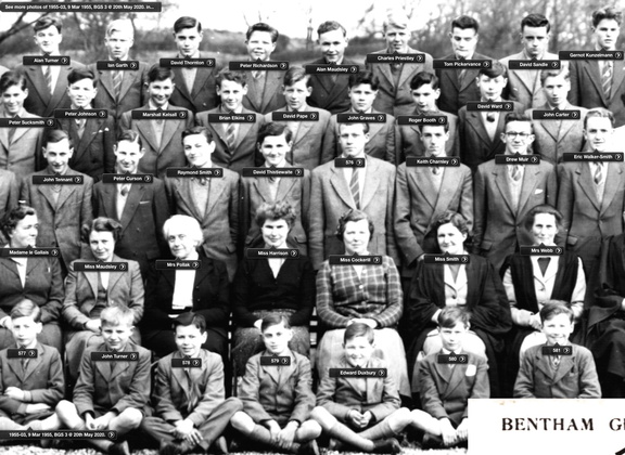 0597, 1955-11, 9 Mar 1955, Annual School Photo  BGS 3 of 6 Labels