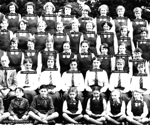 0603, 1955-15, 9 Mar 1955, Annual School Photo  BGS 5 of 6 Labels