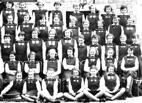 0606, 1955-17, 9 Mar 1955, Annual School Photo  BGS 6 of 6 Labels