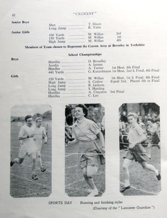 0676, C55 42,   6 Apr 1955, Sports Day - Michael Beaumont, Joe Maude, Julia Middleton &amp; Barbara Jackson