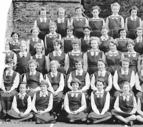 0849, 1956-06, 10 Oct 1956, Annual School Photo  BGS 1 of 5 Labels