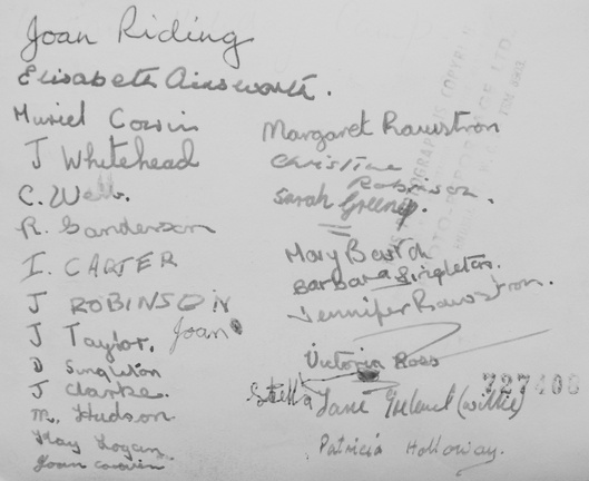 0873, BG 137,    2 Nov 1956, Girl Boarders Signatures