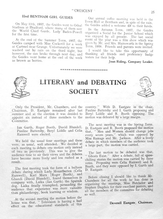 1012, C58 25, 2 Apr 1958, Guides - Lit &amp; Debating Society