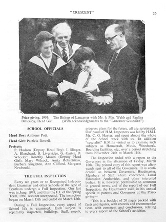 1178, C60 25, 13 Dec 1960, Prize-giving, School Officials The Full Inspection