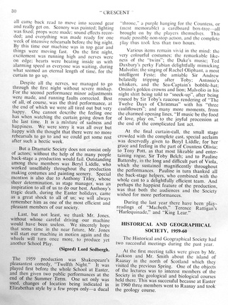 1186, C60 30, 13 Dec 1960, Historical &amp; Geographical Society