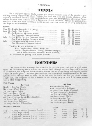 1203, C60 43 , 13 Dec 1960, Tennis & Rounders