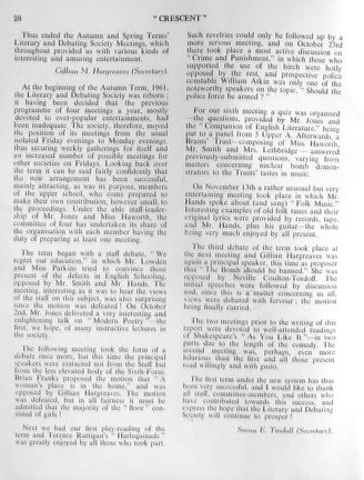 1275, C61 28, 18 Apr 1962, Literary &amp; Debating Society