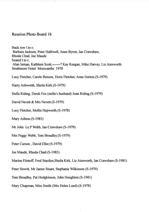 1347, B 1B 01, 17 Sep 1983, Reunion, 1978-1983, Photo Board Names