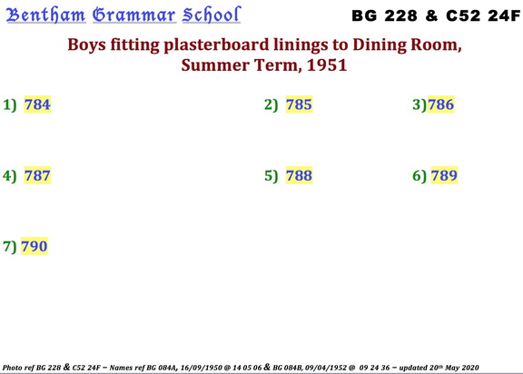 0111, BG 084A, 16 Sep 1950,  C50 24F Names - Plasterboard lining, 1951
