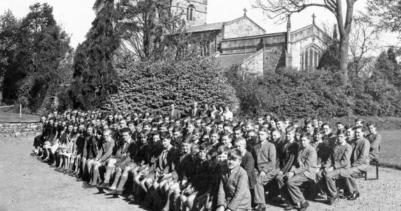 0013.01, BG 272, 2 Apr 1950, Assemly in front of School