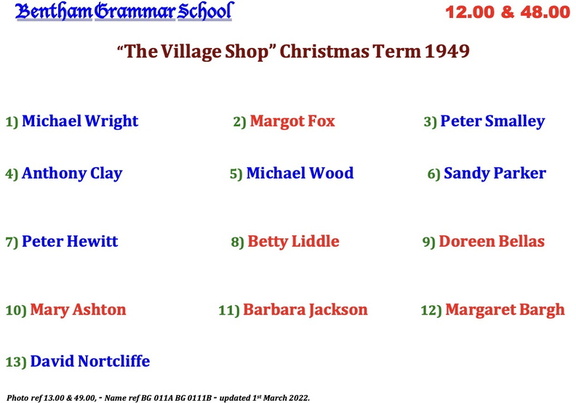 0012.50, BG 011A, 19 Dec 1949, Cast The Village Shop