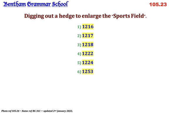 0105.24, BG 361, 16 Sep 1950, Names - Digging out the mid-field hedge