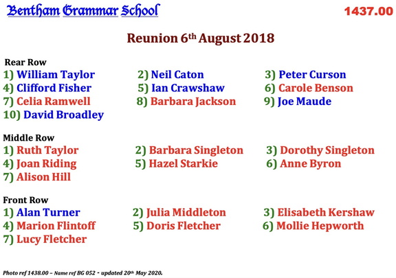 1438.00, BG 052, 1 Aug 2018, Names - Reunion Punch Bowl, Low Bentham 
