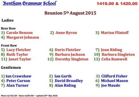1421.00, BG 046, 5 Aug 2015, Names - Reunion 2015 Punch Bowl, Low Bentham 