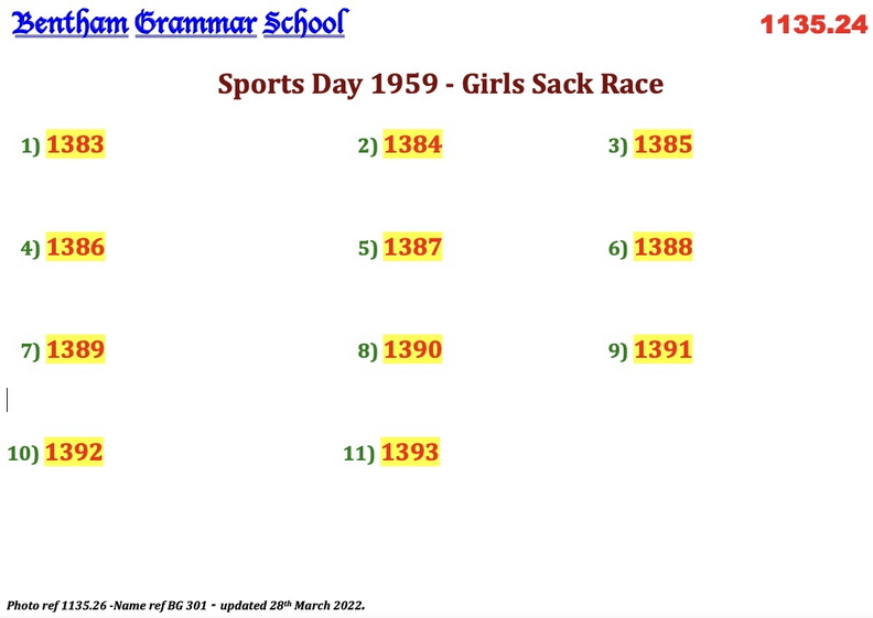 1135.26, BG 301, 22 Jul 1959, Names - Sports Day 1959 - Girls sack race .jpeg