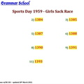 1135.26, BG 301, 22 Jul 1959, Names - Sports Day 1959 - Girls sack race 