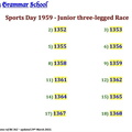 1135.14, BG 362, 22 Jul 1959, Names - Sports Day 1959 Junior boys three legged race