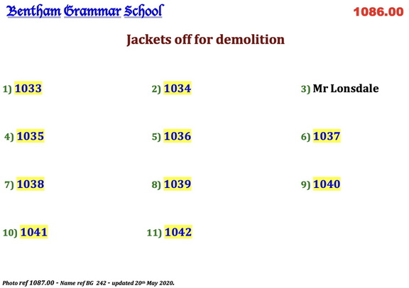 1087.00, BG 242, 22 Jul 1959, Names - Jackets off for demolition 