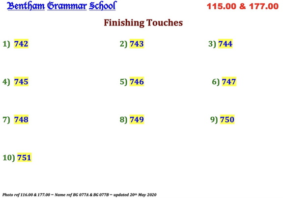 0178.00, BG 078B, 21 Mar 1951, Names - Finishing Touches