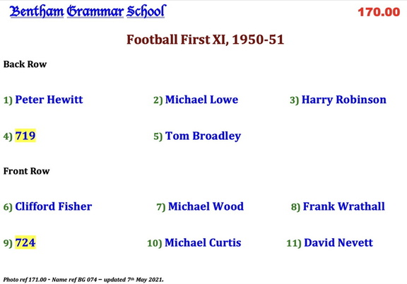 0171.00, BG 074, 21 Mar 1951, Names - Football First XI, 1950-51.jpeg 