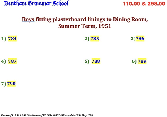 0299.00, BG 084, 9 Apr 1952, Names - Boys fitting plasterboard, 1951
