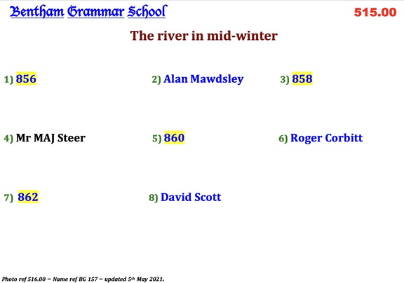 0516.00, BG 157, 14 Apr 1954, Names - The river in mid winter