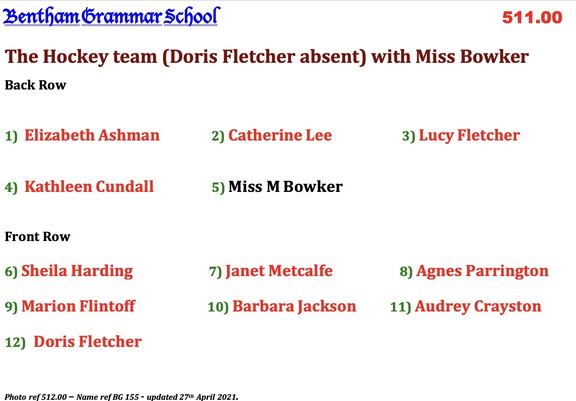 0512.00, BG 155, 14 Apr 1954, Names - The Hockey Team