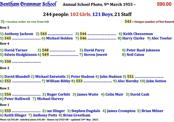 0592.00, 1955-08, 9 Mar 1955, Names - Annual School Photo 1 of 6