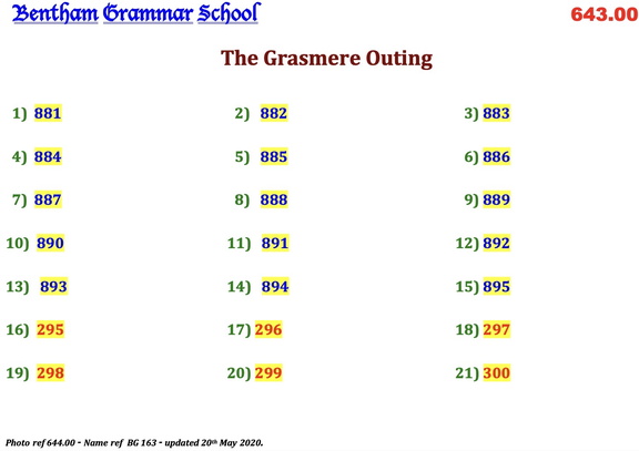 0644.00, BG 163, 6 Apr 1955, Names - The Grasmere Outing