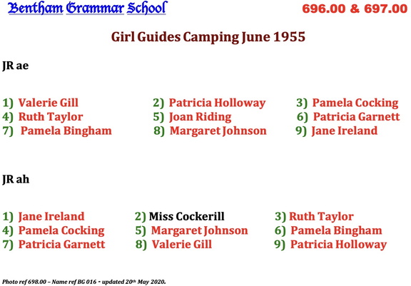 0698.00, BG 016, 1 Jun 1955, Names - Guides