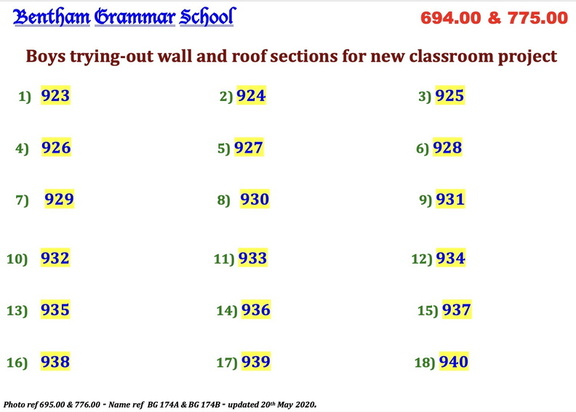 0695.00, BG 174A, 7 May 1955, Names - Boys Classroom Building