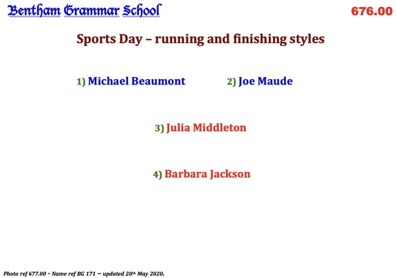 0677.00, BG 171, 6 Apr 1955, Names - Sports day