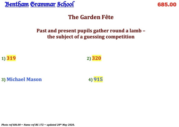 0686.00, BG 172.00, 6 Apr 1955, Names The Garden Fête- updated 20th May 2020