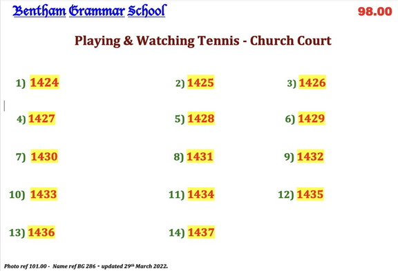 0101.00, BG 286, 30 Jun 1950, Names - Playing &amp; Watching on Church Court
