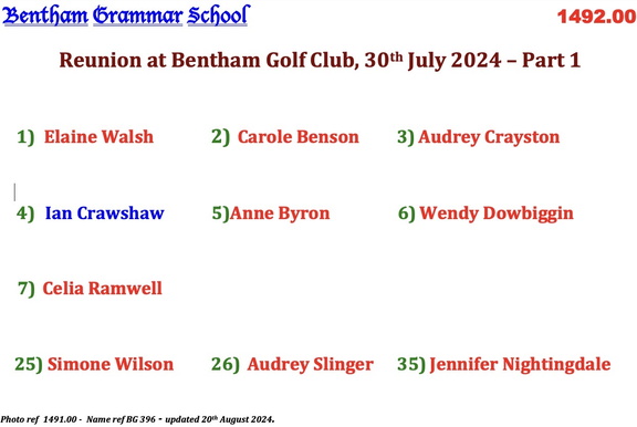 1492.00, BG 396, 30 Jul 2024, Names - Reunion at Bentham Golf Club Part 1 