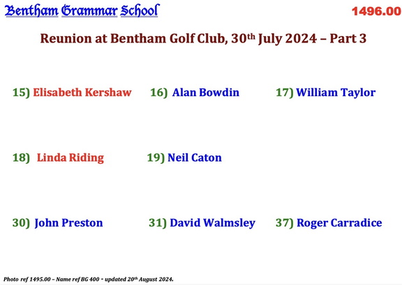 1496.00, BG 400, 30 Jul 2024, Names - Reunion at Bentham Golf Club Part 3